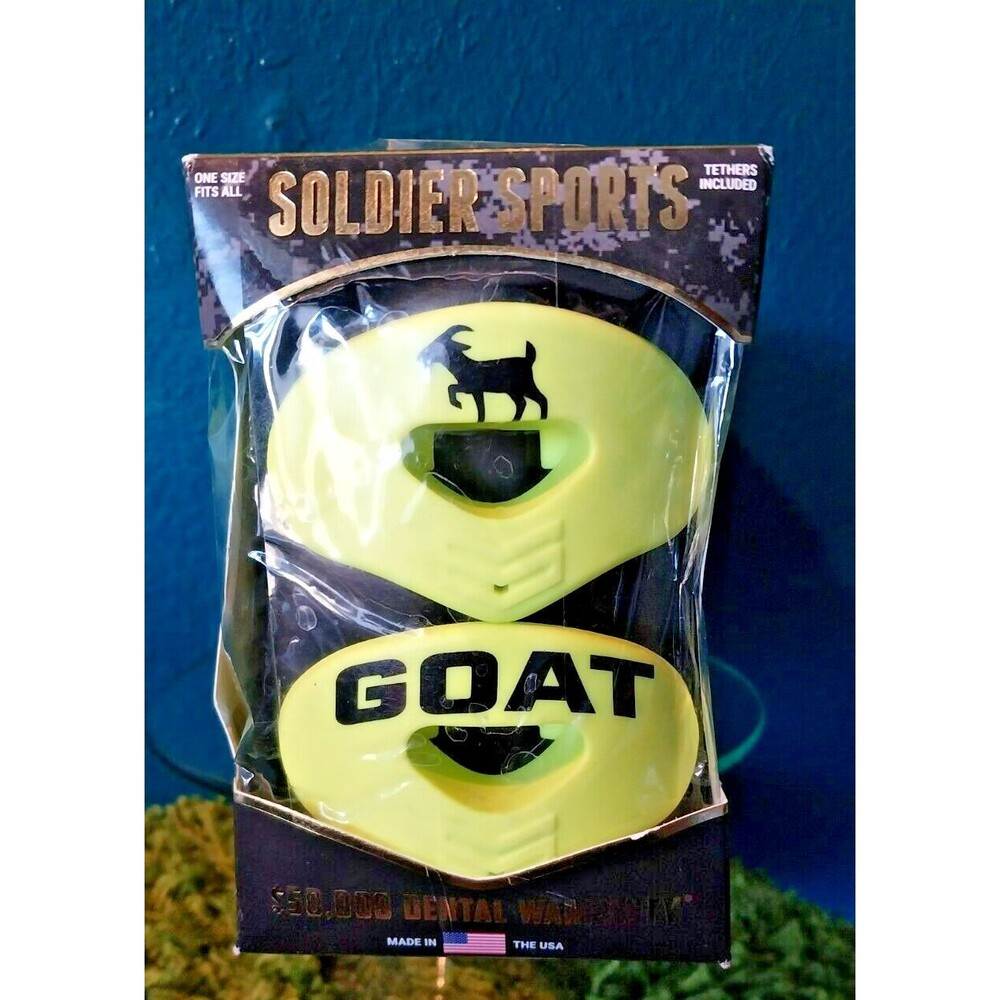 5 Pack Soldier Sports Lip Protector Mouth Guard w/Tether - One Size Green Goat